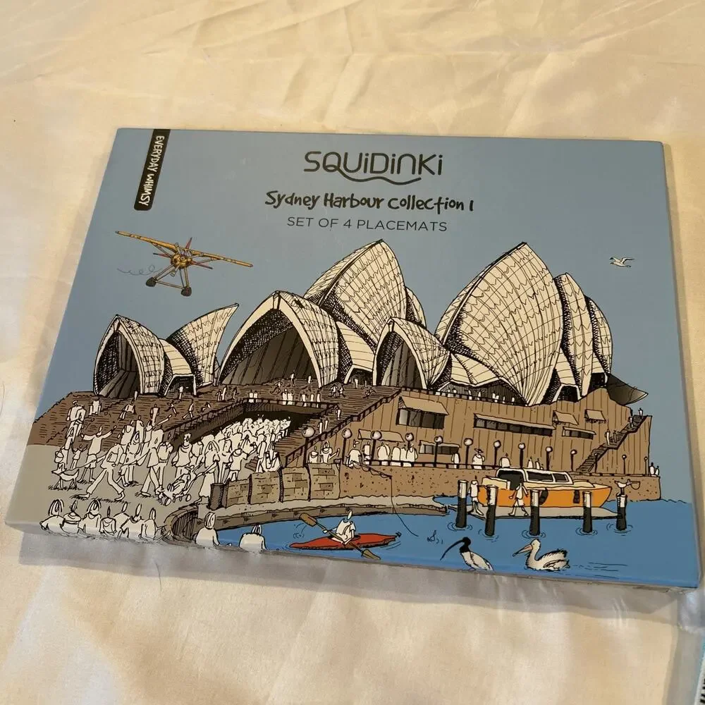 New Squidinki Placemats (4) Sydney Harbour Collection I & Tea Towel
